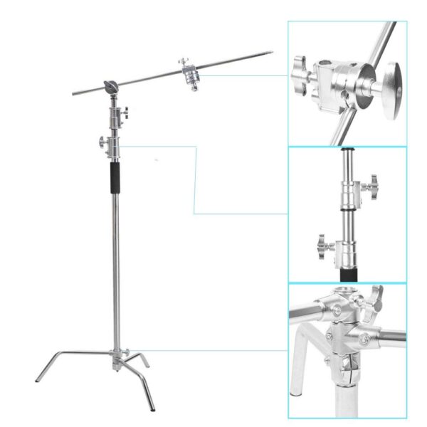 Multi-function Photography Studio Heavy Lighting Century C Stand with Folding Legs, Grip Head and Arm Kit 3