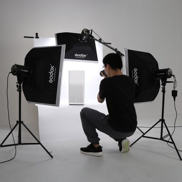 Godox E250 Strobe Studio Flash Light Kit 750W  Photographic Lighting - Strobes, Light Stands, Triggers, Soft Box,Boom Arm 3